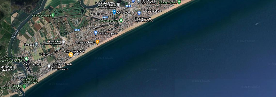 mapa Hotel D'Annunzio, Lido di Jesolo