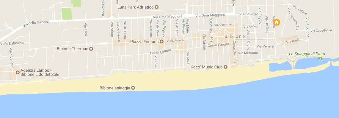 mapa Villaggio Club dei Pini, Bibione