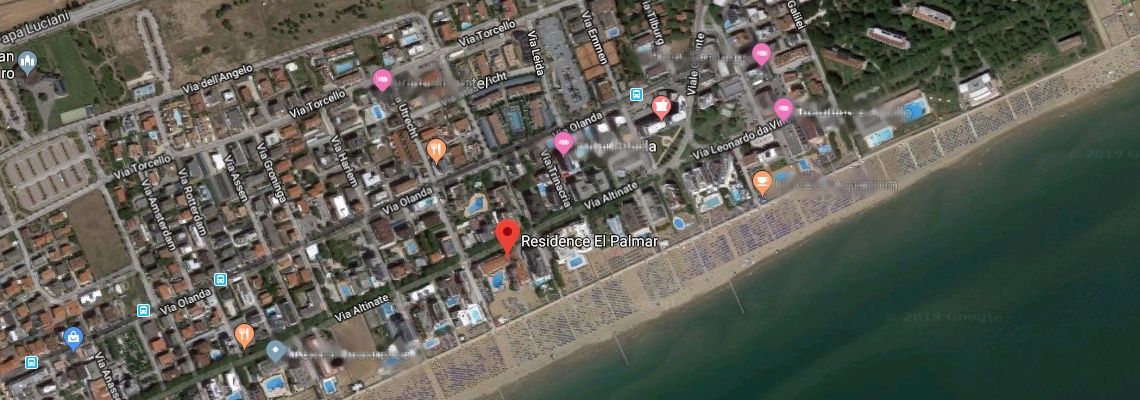 mapa Rezidencia El Palmar, Lido di Jesolo