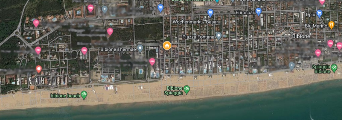 mapa Hotel Europa, Bibione