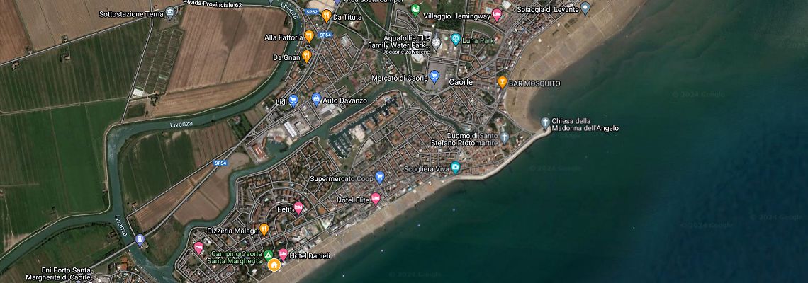 mapa Hotel Europa, Caorle