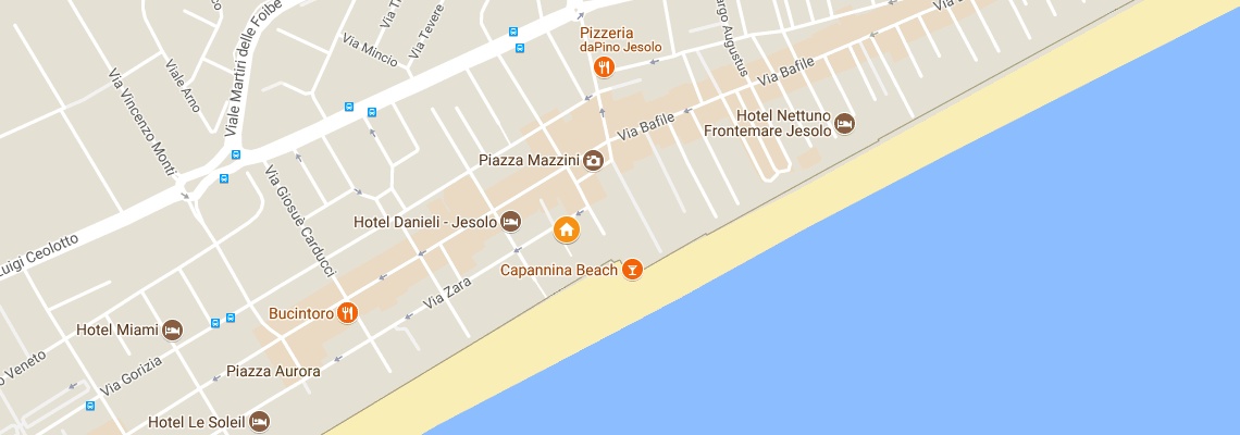 mapa Hotel Excelsior, Lido di Jesolo