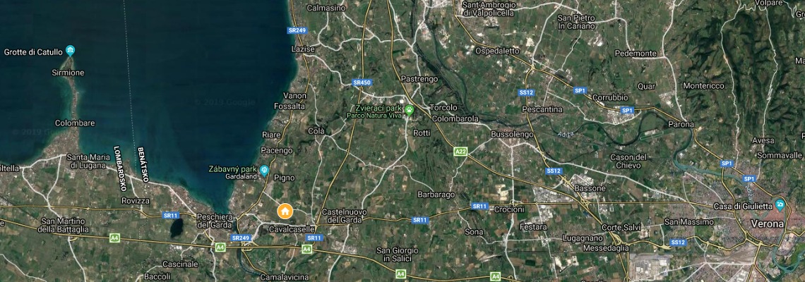 mapa Gardaland Hotel, Castelnuovo del Garda