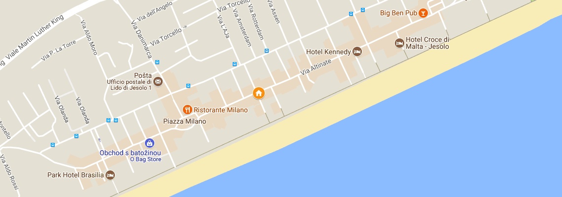 mapa Hotel Jet, Lido di Jesolo