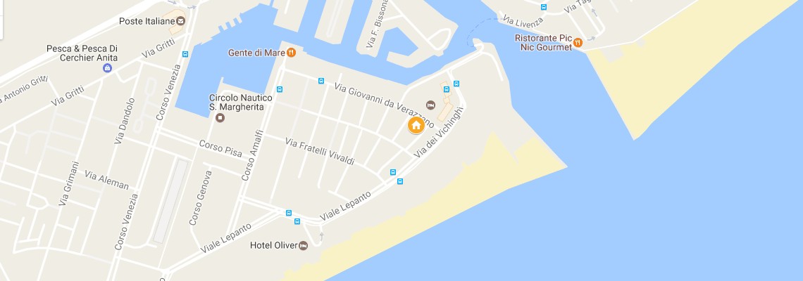 mapa Apartmny Le Pleiadi, Porto Santa Margherita