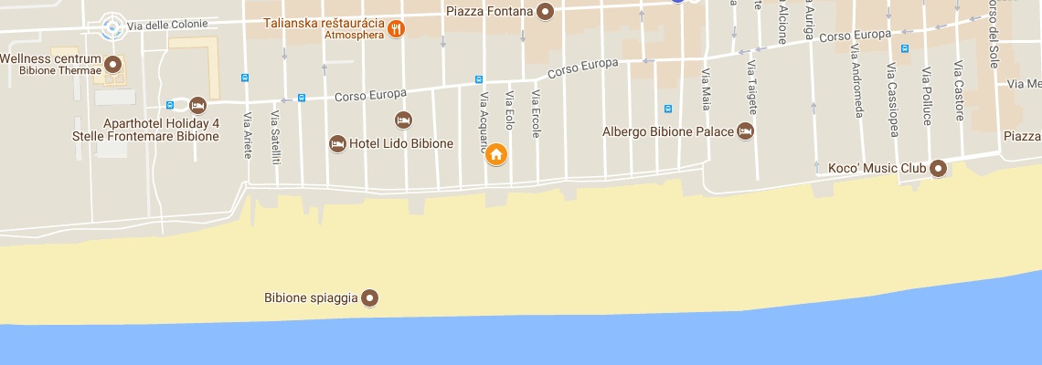 mapa Rezidencia Luxor, Bibione