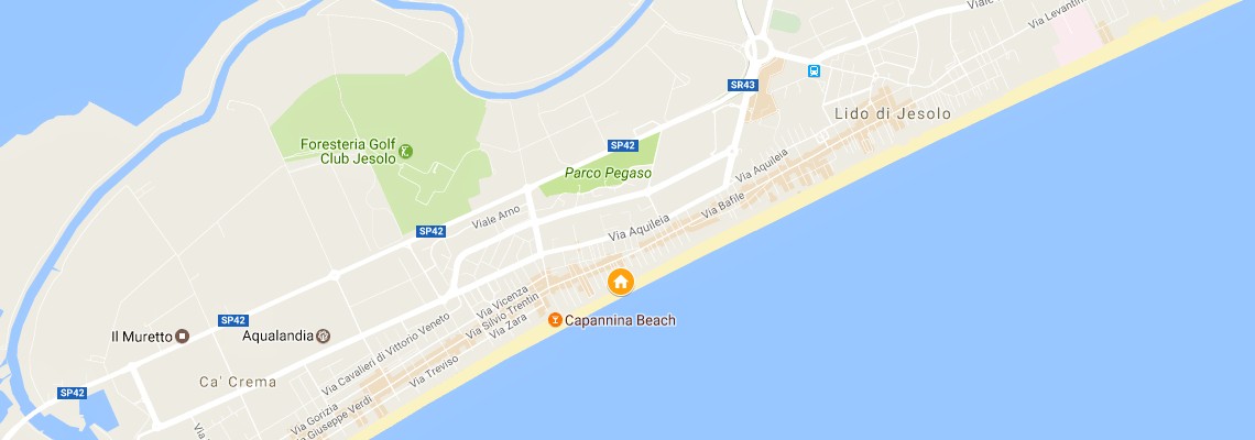 mapa Hotel Manila, Lido di Jesolo