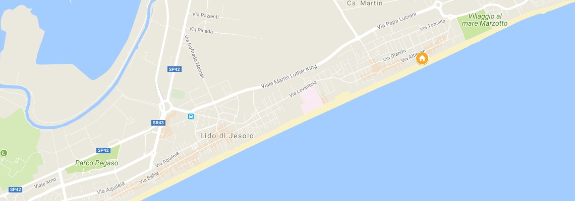 mapa Hotel Mon Repos, Lido di Jesolo