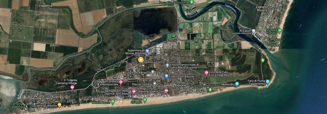 mapa Villaggio Olimpia, Bibione