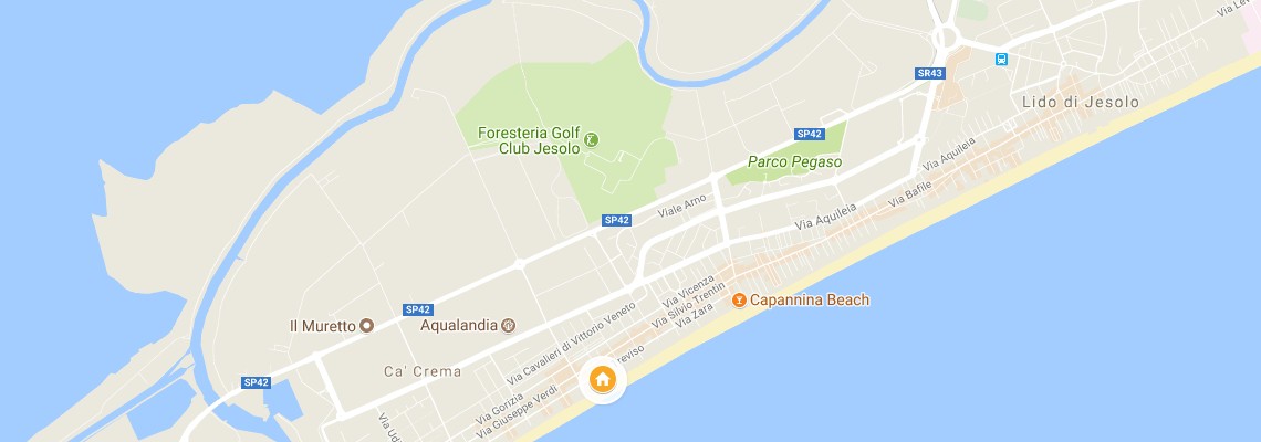 mapa Hotel Panama, Lido di Jesolo