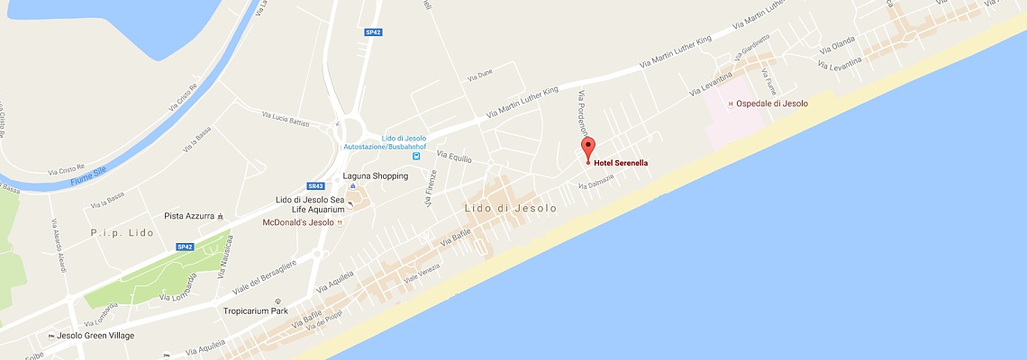 mapa Hotel Serenella, Lido di Jesolo