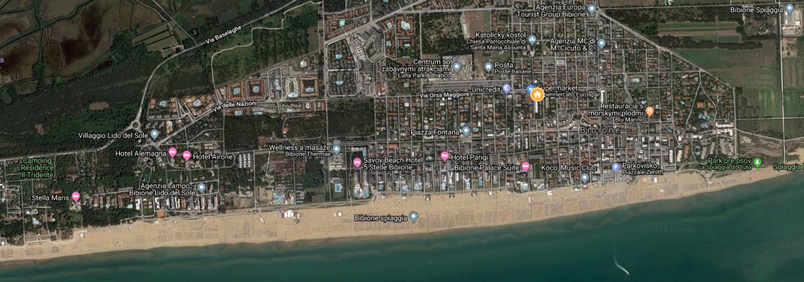 mapa Rezidencia Silver Sail, Bibione