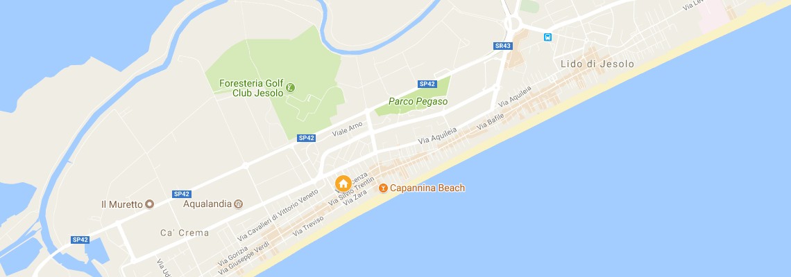 mapa Hotel Trifoglio, Lido di Jesolo