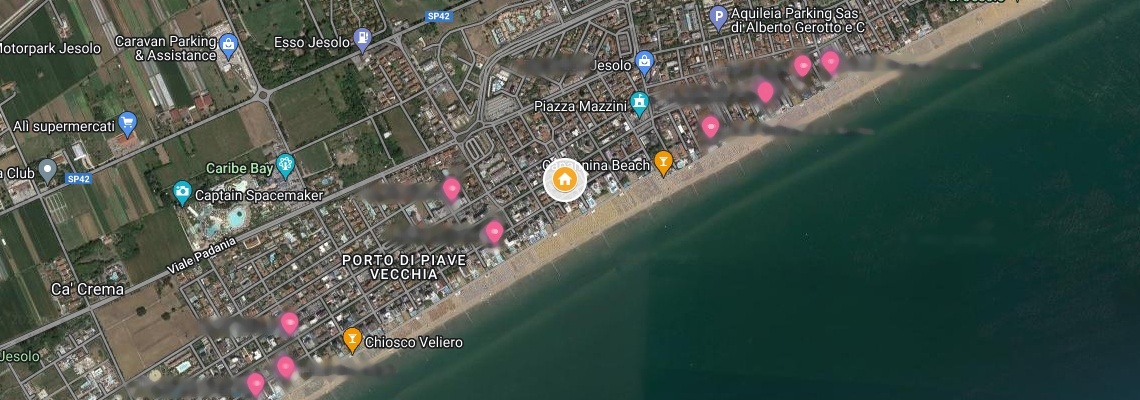 mapa Hotel Venezia La Villetta, Lido di Jesolo
