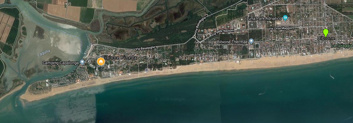 mapa Vilky Dogi Sud, Bibione