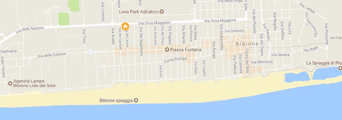mapa Ville Holiday, Bibione