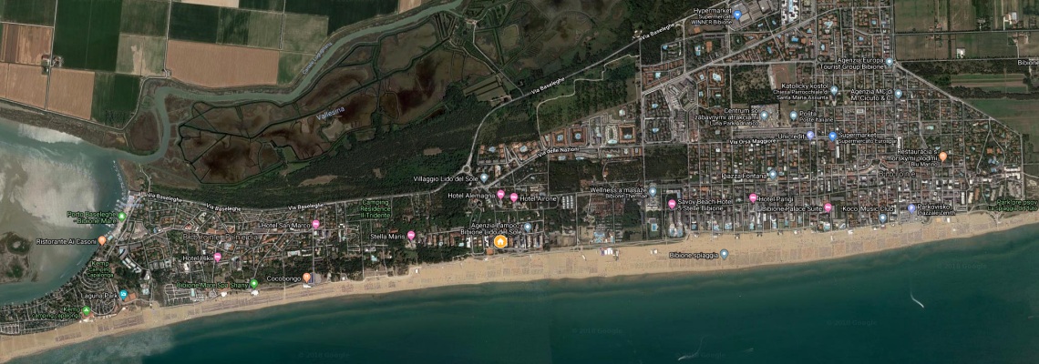 mapa Rezidencia Vivaldi, Bibione