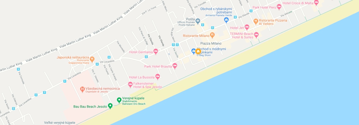mapa Apartmny York, Lido di Jesolo